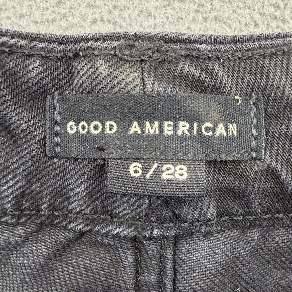 Good American Good 90s Mid Rise Jeans Sz 6 Black Baggy Vintage Inspired NWT 32" - Picture 7 of 16